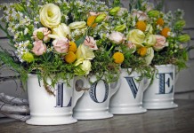 Love Mugs with flowers