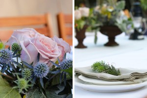 combined flower and table setting