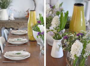 easter flower and table setting