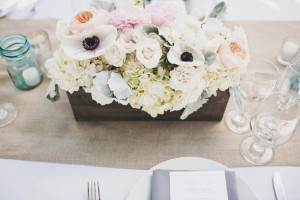 wooden box with flowers