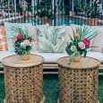 Carved Wooden Side Tables - Halcyon House Wedding