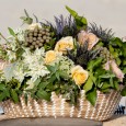 Lovestruck Beach Wedding Seagrass Baskets. Flowers by Elyssium Blooms.