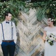 Wedding Ceremony Parquetry Backdrop - Lovestruck Weddings