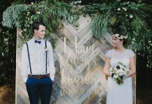 Wedding Ceremony Parquetry Backdrop - Lovestruck Weddings