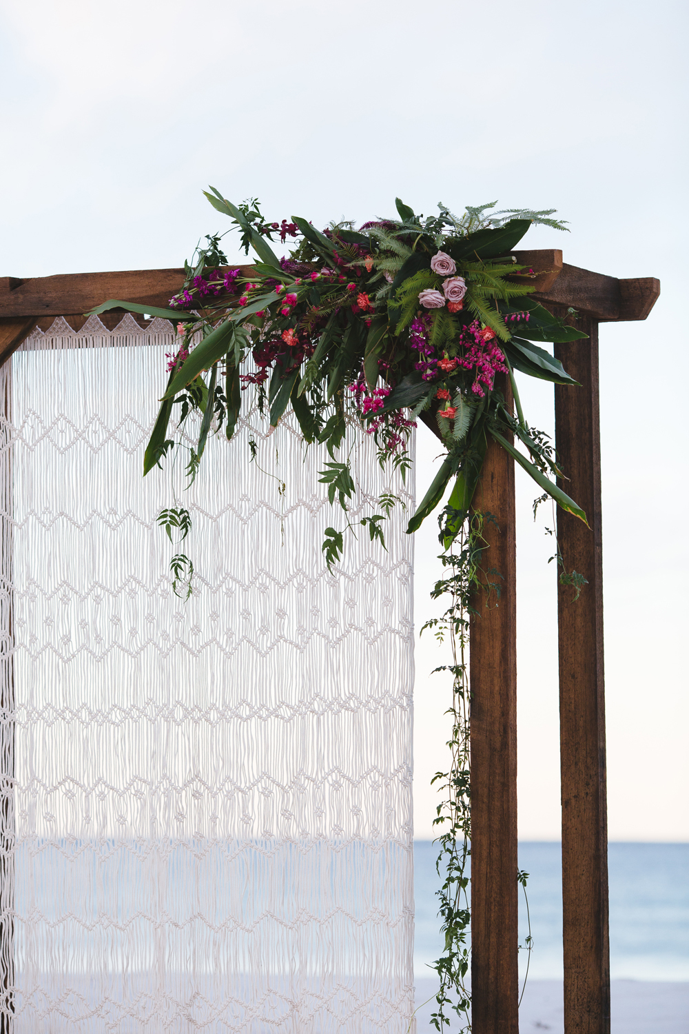 Lovestruck Weddings - Twine Magazine - Wooden Arbour Macrame Curtain