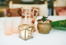 Copper Geo Votive Hire - Lovestruck Weddings