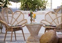 Rattan Side Table - Gold Coast Corporate Event Hire by Lovestruck Weddings