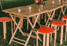 Bamboo Folding Table Hire by Lovestruck Weddings