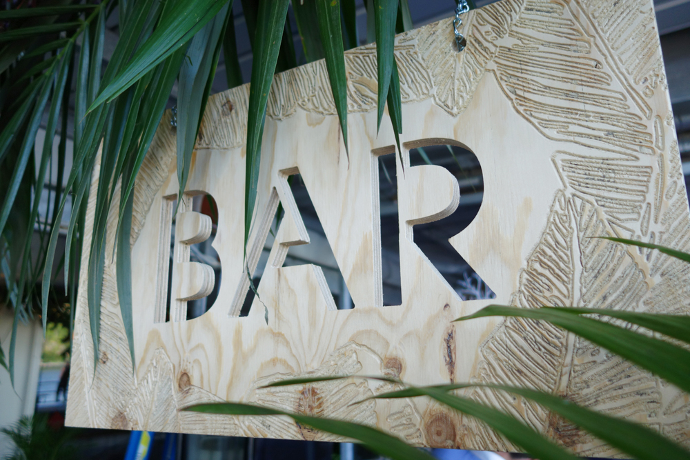 Palm bar sign hire by Lovestruck Weddings