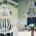 White Beaded Chandelier Hire by Lovestruck Weddings