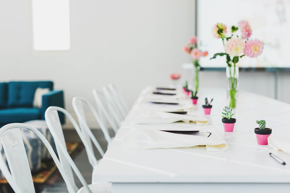 White Parquetry Table and Tolix Chair hire by Lovestruck Weddings