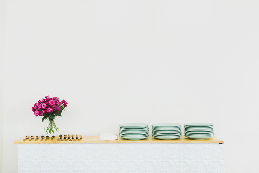 White Pressed Tin Bar by Lovestruck Weddings.