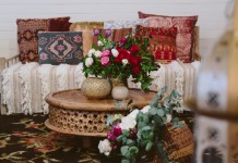 Carved Wooden Coffee Table Hire - Lovestruck Weddings