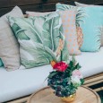 Palm Leaf Cushion Hire - Lovestruck Weddings