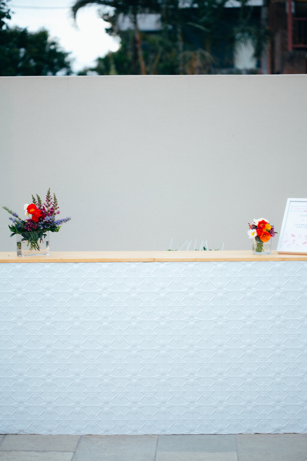 White Pressed Tin Bar Hire by Lovestruck Weddings