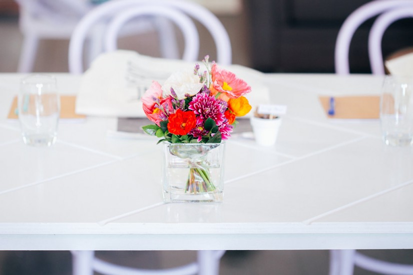 White Parquetry Tables by Lovestruck Weddings