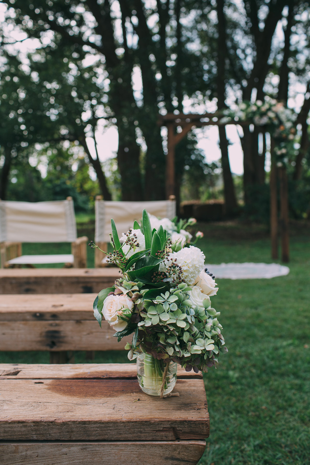 Byron Bay Wedding Ceremony at Ewingsdale Hall.  Furniture by Lovestruck Weddings.