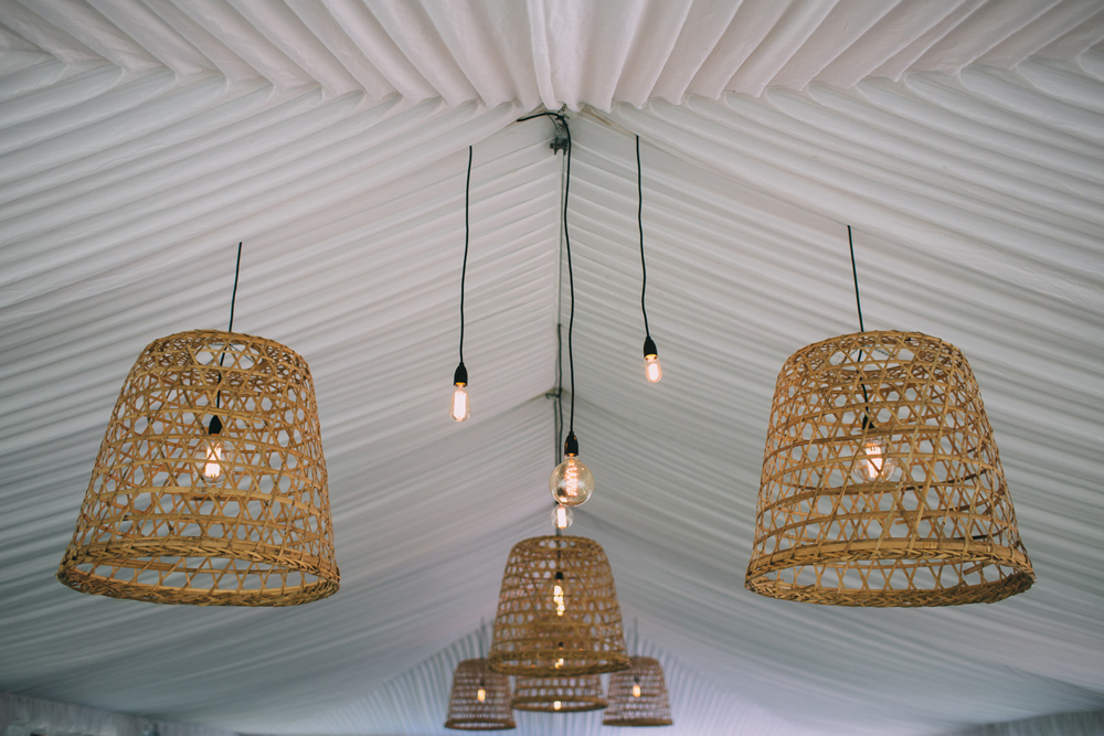 Basket Pendant Lighting by Lovestruck Weddings & Elyssium Lighting