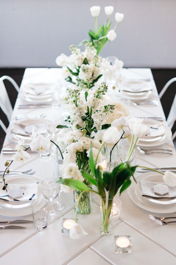 White Parquetry Table Hire by Lovestruck Weddings