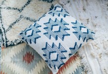 Blue Aztec Cushion - Hire by Lovestruck Weddings