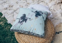 Mint Hibiscus Cushion Hire - Lovestruck Weddings