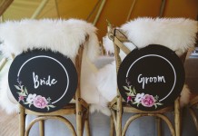 Bride and Groom Chair Signs made by Lovestruck Weddings